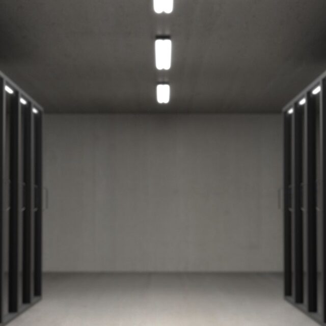 Server racks with network cables in a data center